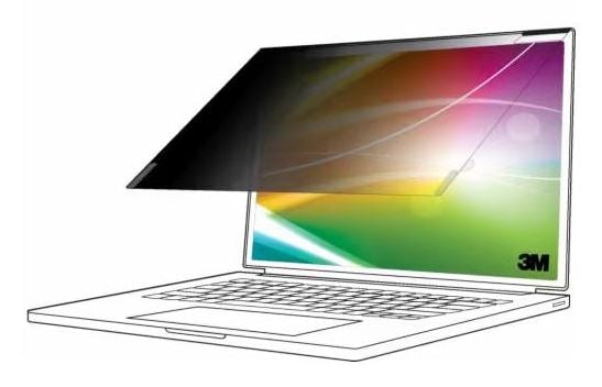 3M - Notebookpersonvernsfilter - lyssterk skjerm - avtakbar - flip/lim - 14.5" - svart