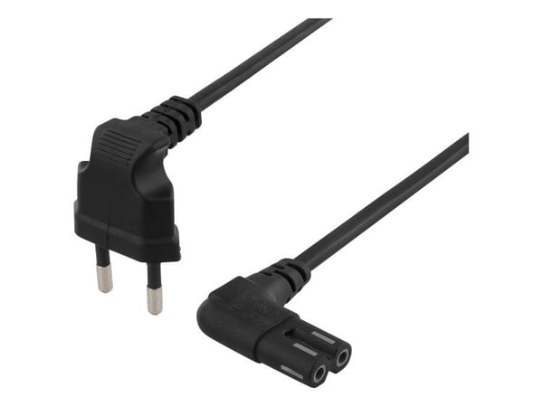DELTACO ojordad apparatkabel, 5m, CEE 7/16 - IEC 60320 C7, vakio, svart