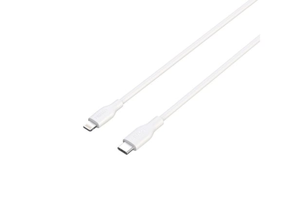 Deltaco USB-C - Lightning kaapeli, 1m, valkoinen, 1 m, Lightning, USB C, Uros, Uros, Valkoinen