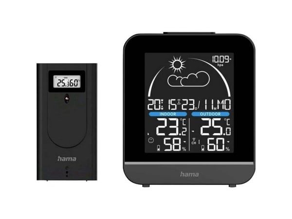 Hama La Gomera, Svart, Grå, Utendørs Barometer, Utendørs Fuktighetsmåler, Utendørs Barometer, Hygrometer, Termometer, Barometer, Hygrometer, Termom...