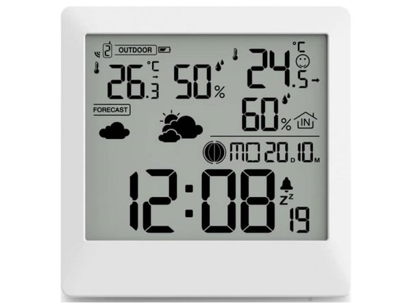 Hama 00222238, Hvit, Inne hygrometer, Inne Termometer, Utendørs Fuktighetsmåler, Utendørs Barometer, Hygrometer, Termometer, Hygrometer, Termometer...
