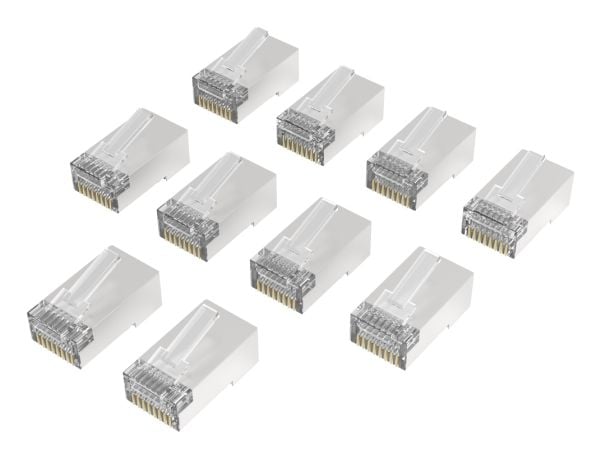 Hama - Verkkoliitin - RJ-45 (M) - STP - CAT 6a - Gigabit Ethernet -tuki - hopea, kirkas (10 kpl) (00300028)