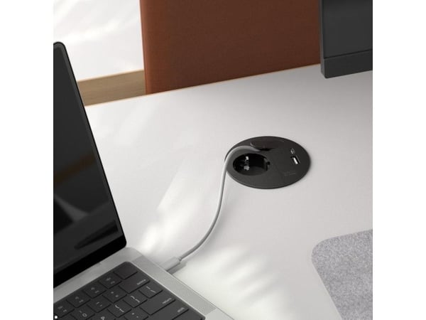 Bachmann Loop in Charge, Type E + USB A + USB C, CEE 7/3, 2P, Sisäinen, musta, IP20
