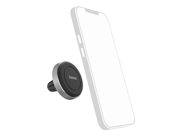 Hama Magnet, Mobiltelefon/smarttelefon, Passiv holder, Bil, Svart, Sølv