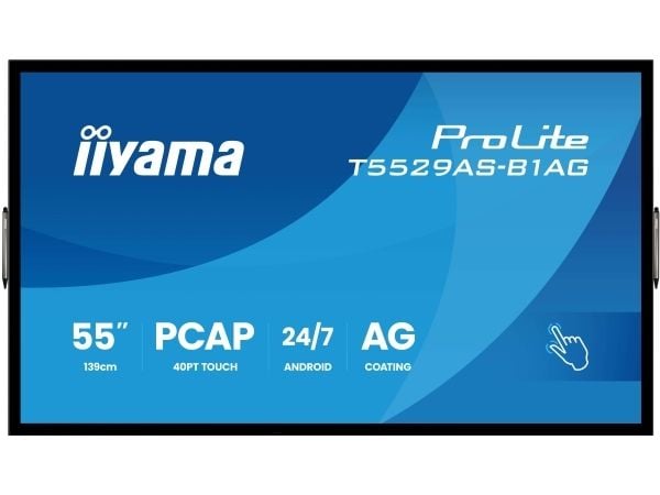 iiyama ProLite T5529AS-B1AG - 55" Diagonalklasse (54.6" synlig) LED-bakgrunnsbelyst LCD-skjerm - intelligent skilting - med pekeskjerm (multiberøri...