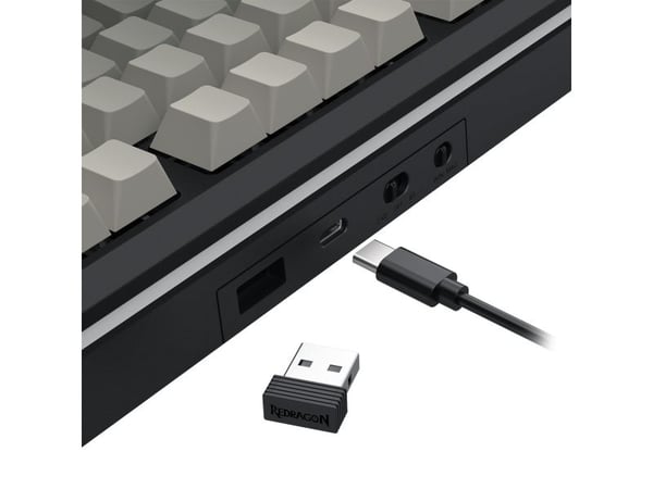 REDRAGON K734SP-RGB-PRO WILDSLASH PRO, Trådløs, USB + RF Wireless + Bluetooth, Mekanisk nøkkelbryter, Sort, Grå