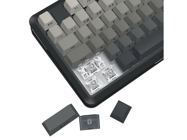 REDRAGON K734SP-RGB-PRO WILDSLASH PRO, Trådløs, USB + RF Wireless + Bluetooth, Mekanisk nøkkelbryter, Sort, Grå