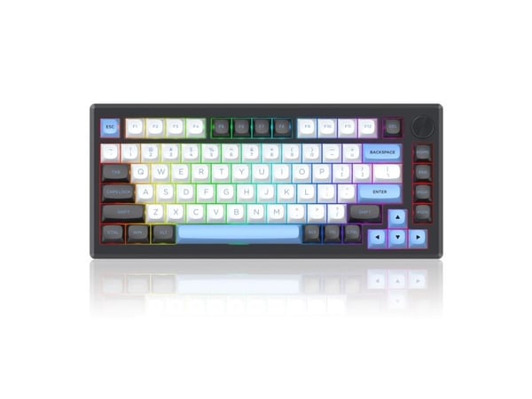 REDRAGON K732WLB-RGB-PRO URANUS PRO, 65%, Trådløs, USB + RF Wireless + Bluetooth, Mekanisk nøkkelbryter, QWERTY, Sort, Hvit