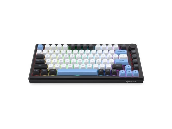 REDRAGON K732WLB-RGB-PRO URANUS PRO, 65%, Trådløs, USB + RF Wireless + Bluetooth, Mekanisk nøkkelbryter, QWERTY, Sort, Hvit