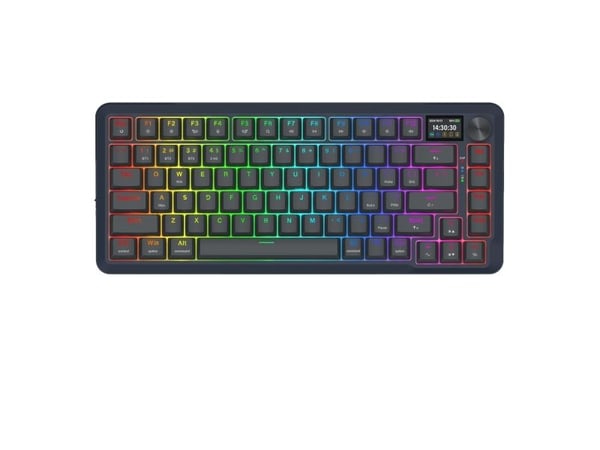 REDRAGON K708-RGB-PRO FLEKACT, Ledning & Trådløs, USB + RF Wireless + Bluetooth, Mekanisk nøkkelbryter, Sort