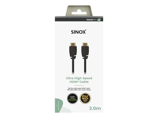 Sinox SXV03072, 2 m, HDMI Typ A (standard), HDMI Typ A (standard), 48 Gbit/s, Svart