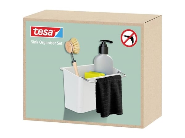 TESA 70046-00000-01, Järjestelijä, Kori, Vapaasti seisova, Valkoinen, Muovi, Suorakulmio