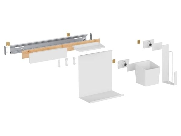 TESA 700420000000, Holder, Hvit, Tre, Metall, Akrylonitril-butadien-styren (ABS), 1 stykker, 865 mm, 140 mm