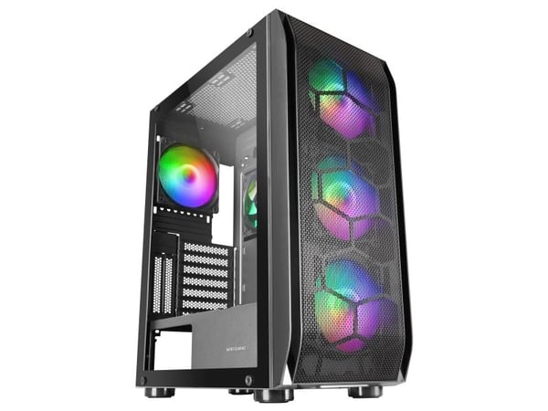Mars Gaming MCKX, Tower, PC, Svart, ATX, EATX, micro ATX, Mini-ITX, Spela, Blå, Grön, Röd