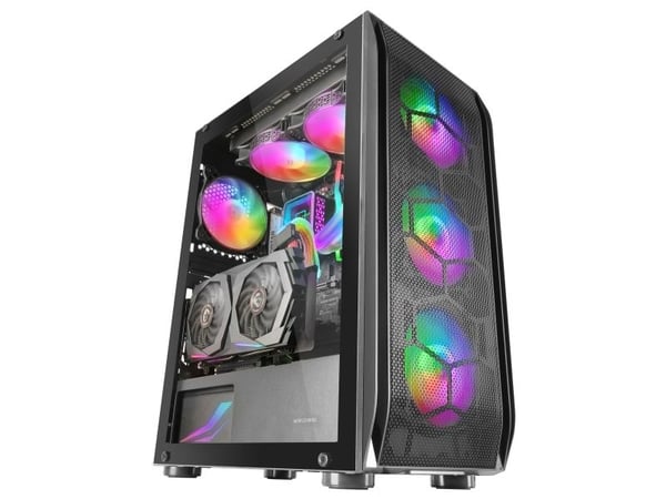 Mars Gaming MCKX, Tower, PC, Sort, ATX, EATX, Micro ATX, Mini-ITX, Spilling, Blå, Grønn, Rød
