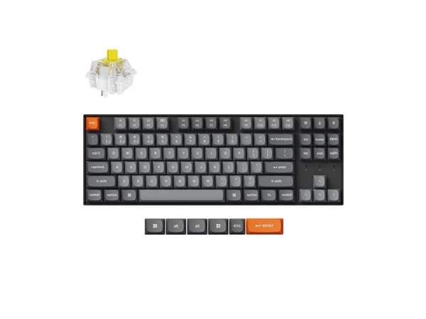 Keychron K8 Max trådløst tastatur - amerikansk layout - Hot-Swappable Super Banana (K8M-H4) Mechaninė Belaidė Lust Keyboard