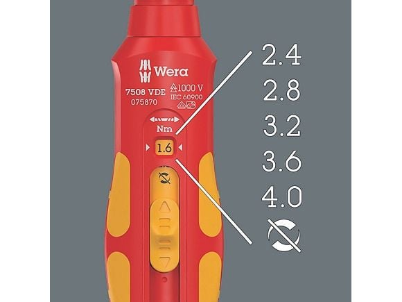 Wera 05075870001, Nm, Mekanisk, 0,4 - 2 Nm, Sort, Grønn