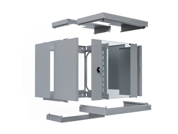 EFB Elektronik WGX-1206GR.G1, Veggmonterbar hylle, 12U, 60 kg, Nøkkellås, Grå