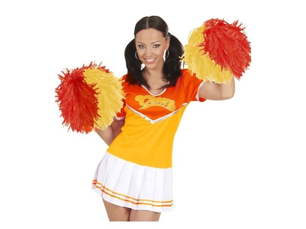 Pom poms röd och gul
