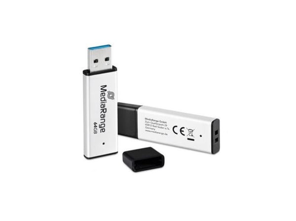 MediaRange MR1953, 64 GB, USB Type-C, 3.2 Gen 1 (3.1 Gen 1), 80 MB/s, Taittuva, musta, Hopea