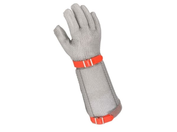 Ringbrynjehanske, Niroflex Easyfit, L, blå, stål, med mansjett