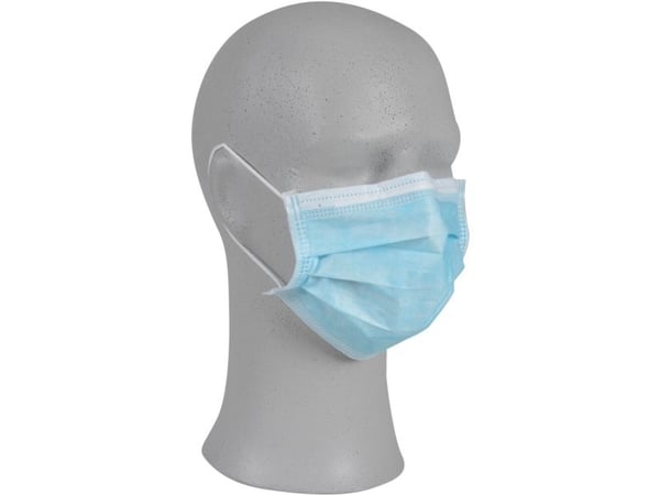 Ansiktsmaske, ABENA Excellent, 3-lags, blå, engangs - (50 stk.)