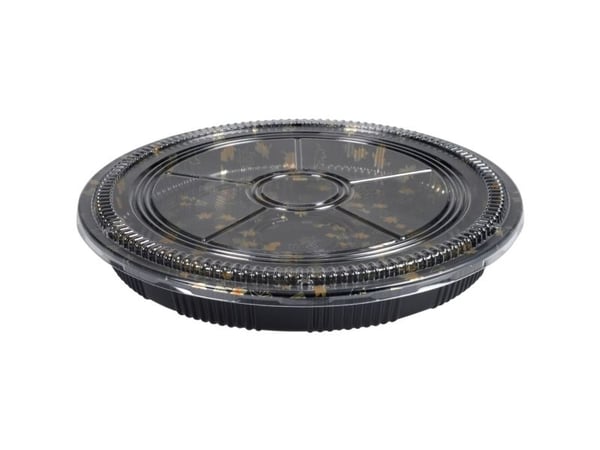 Sushibrett og lokk, ABENA, 65, 6,5cm, Ø38cm, 4000 ml, svart, PS, rund