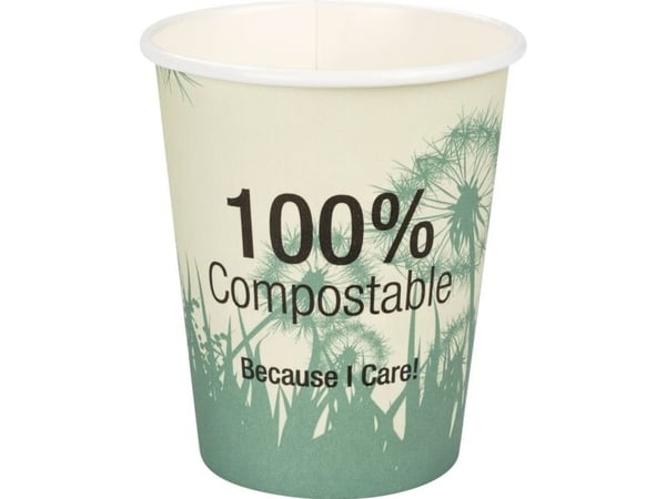 Kaffebæger Dandelion, ABENA Gastro, 9,1cm, Ø8cm, 24 cl, 28 cl, grøn, CPLA/pap - (20 stk.)
