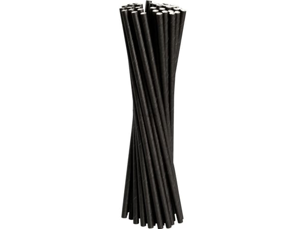 Sugerør, ABENA Gastro, 19,5cm, Ø6mm, sort - (20 stk.)