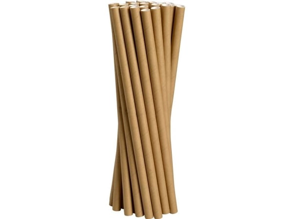 Sugerør Abena Gastro 25cm brun papir Ø8mm 100stk/pak - (100 x 20 pakker)
