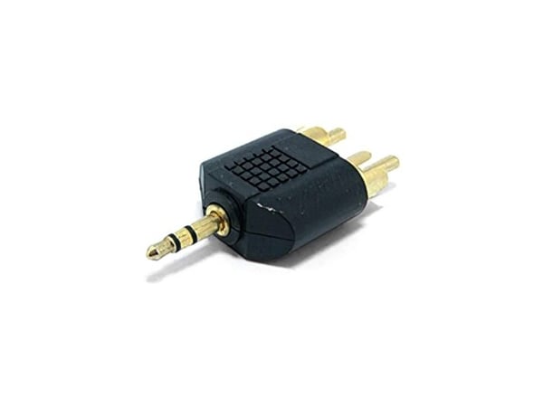 Gembird A-458, 2 x RCA, Hunkjønn, 3.5mm, Hankjønn, Sort