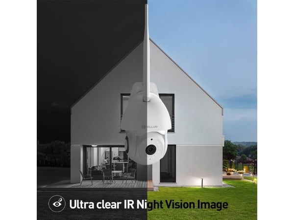 Tellur TLL331451, IP-sikkerhetskamera, Utendørs, Trådløs, Bord, Hvit, Lyspære