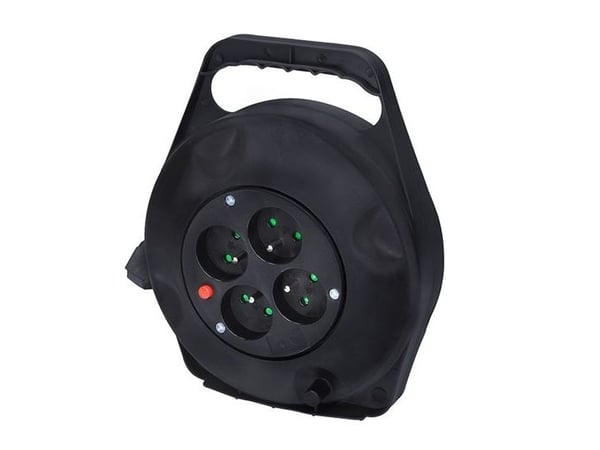 Solight PB21B, Svart, 4 AC-utgångar, Typ E, Typ E, Vinklad, 10 m