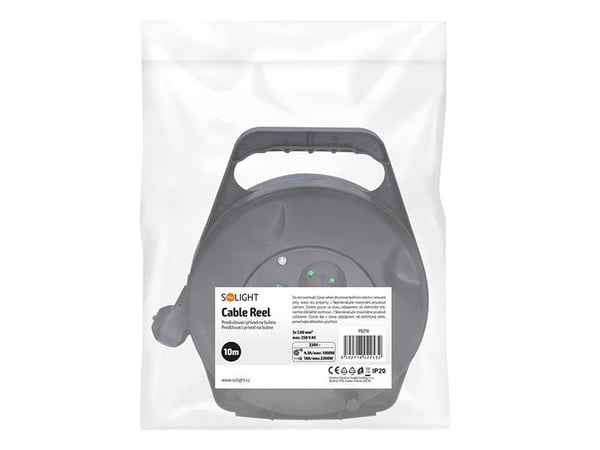 Solight PB21B, Svart, 4 AC-utgångar, Typ E, Typ E, Vinklad, 10 m