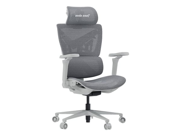 Anda Seat X-Air Pro, Verkkoistuin, Verkotettu selkänoja, Harmaa, Harmaa, Verkko, Verkko