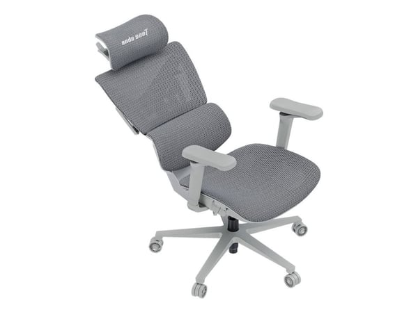 Anda Seat X-Air Pro, Verkkoistuin, Verkotettu selkänoja, Harmaa, Harmaa, Verkko, Verkko