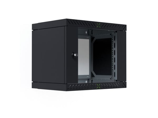 EFB Elektronik WGX-0906TS.G1, Väggmonterad rack, 9U, 60 kg, Knapplås, Svart