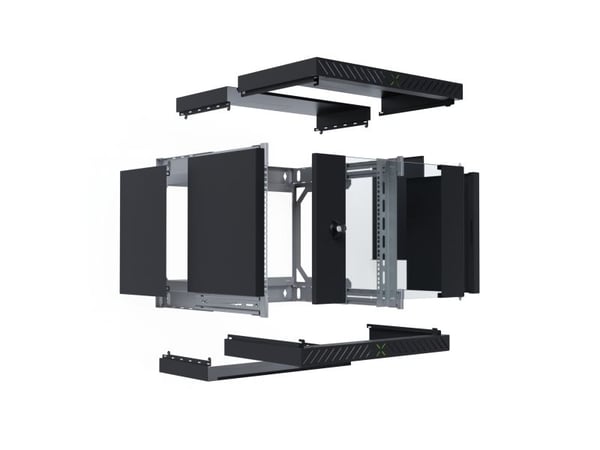EFB Elektronik WGX-0906TS.G1, Veggmontert stativ, 9U, 60 kg, Nøkkellås, Svart