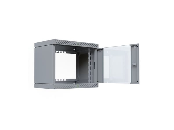 EFB Elektronik WGX-0906GR.G1, Veggmonterbar hylle, 9U, 60 kg, Nøkkellås, Grå