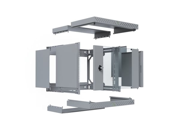 EFB Elektronik WGX-0906GR.G1, Veggmonterbar hylle, 9U, 60 kg, Nøkkellås, Grå