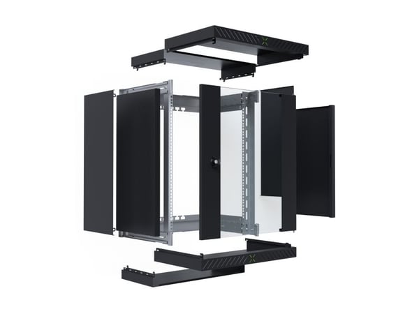 EFB Elektronik WGX-1506TS.G1, Veggmontert stativ, 15U, 60 kg, Nøkkellås, Svart