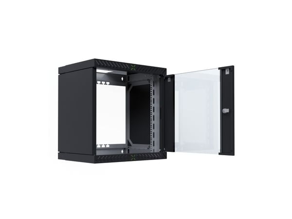 EFB Elektronik WGX-1206TS.G1, Veggmontert stativ, 12U, 60 kg, Nøkkellås, Svart