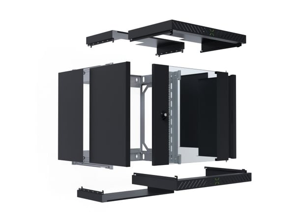 EFB Elektronik WGX-1206TS.G1, Veggmontert stativ, 12U, 60 kg, Nøkkellås, Svart