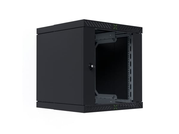 EFB Elektronik WGX-1206TS.G1, Veggmontert stativ, 12U, 60 kg, Nøkkellås, Svart