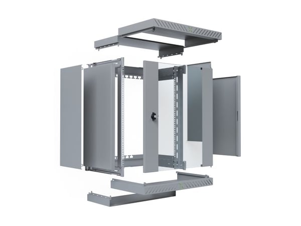 EFB Elektronik WGX-1506GR.G1, Veggmonterbar hylle, 15U, 60 kg, Nøkkellås, Grå