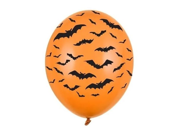 Party Deco Halloween ilmapallot, lepakot, oranssi, 30 cm, 6 kpl yleismaailmallinen