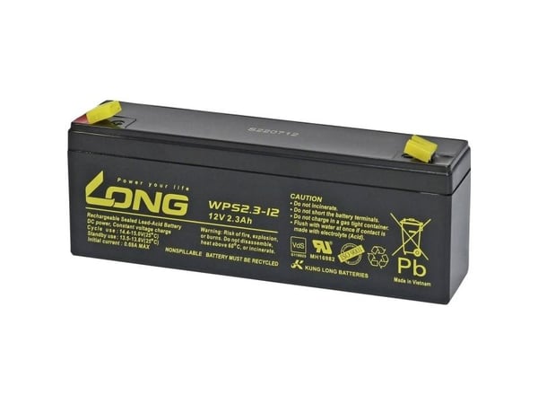 Blybatteri Long WPS2.3-12-M/F1 blyfleece 2,3 Ah 12 V (1 stk)