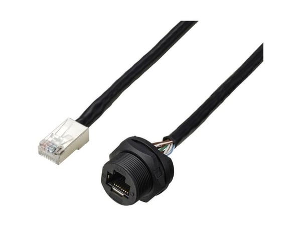 TRU COMPONENTS TC-E13T-FR5-PWF/MR6-NCA-0.5PV-JD RJ45-pistorasia taka-asennukseen IP67-kierteellä (kierteellä), Cat5e-kaapeli, 0,5 m TC-13543644 Nav... TRU COMPONENTS TC-E13T-FR5-PWF/MR6-NCA-0.5PV-JD RJ45-pistorasia taka-asennukseen IP67-kierteellä (kierteellä), Cat5e-kaapeli, 0,5 m TC-13543644 Nav...