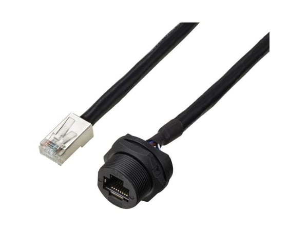 TRU COMPONENTS TC-E13T-FR6-PWF/MR6-NCA-0.5PV-JD RJ45-pistorasia taka-asennukseen kierteellä IP67 (kierteellä) kaapeli CAT6A, 0,5 m TC-13543648 Nava... TRU COMPONENTS TC-E13T-FR6-PWF/MR6-NCA-0.5PV-JD RJ45-pistorasia taka-asennukseen kierteellä IP67 (kierteellä) kaapeli CAT6A, 0,5 m TC-13543648 Nava...