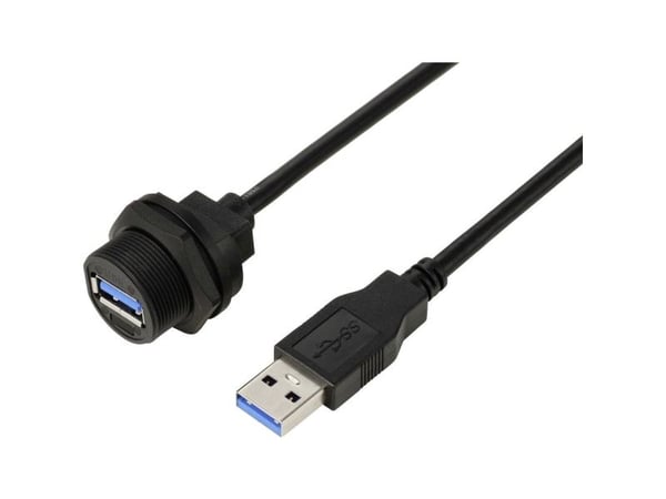 USB 3.0-tilkobling fra kontakt, IP67 (gjenger), kabel 0,5 m. TC-E13T-FU3-PWF/MU3-NWA-0.5PV-S TRU COMPONENTS, 1 stk